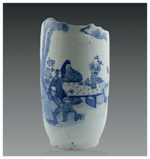 江西景德镇五王庙遗址出土大量和宗教相关的明清时期青花瓷器残片